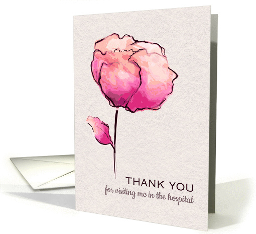 Thank You For Hospital Visit Watercolor Flower Card 1376858