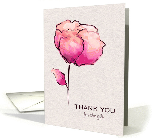 Thank You for the Gift Watercolor Flower card (1376872)