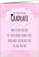 Girly Pink Graduate Graduation Congratulations card