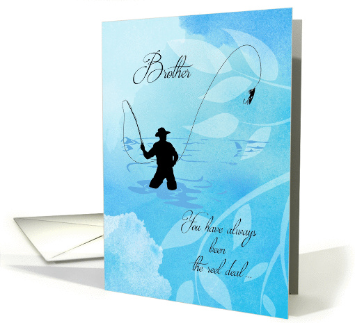 Father's Day for Brother - Fly Fisherman card (1383690)