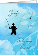 For Grandpa on Father’s Day - Fly Fisherman card