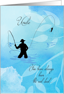 For Uncle on Father’s Day - Fly Fishing Fisherman card