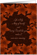 Thanksgiving for Parents - Life is Truly a Thing of Beauty card