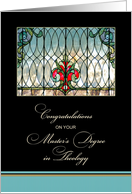 Congratulations Master’s Degree in Theology - Stained Glass card