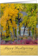 Thanksgiving Autumn Trees River Scene card