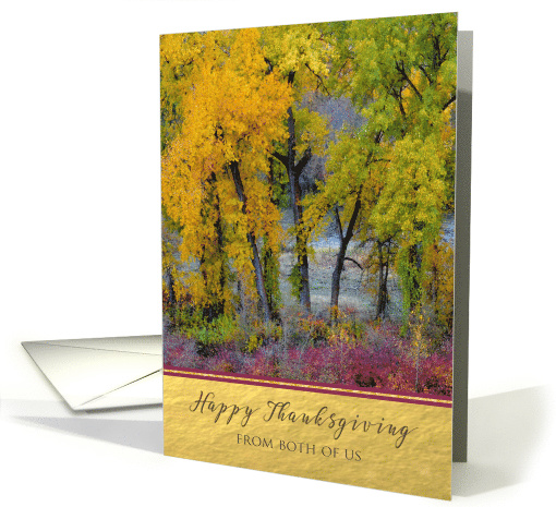 Thanksgiving From Both of Us Autumn Trees River Scene card (1457060)