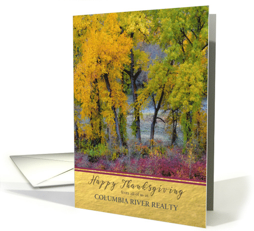 Custom Business Thanksgiving Autumn Trees card (1457066)