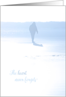 Sympathy Male Silhouette Walking on the Beach card