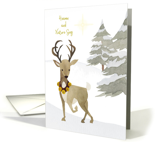 Christmas Heaven and Nature Sing Watercolor with Reindeer card