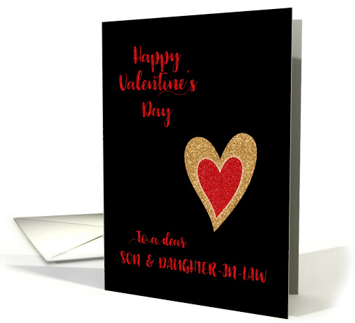 Happy Valentine's Day for Son and Daughter in Law Two Hearts card