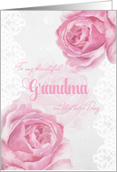 Mother’s Day for Grandma Pink Roses and Lace card