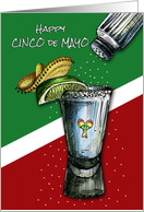 Happy Cinco de Mayo Maracas Margarita Salt and Lime Sombrero card