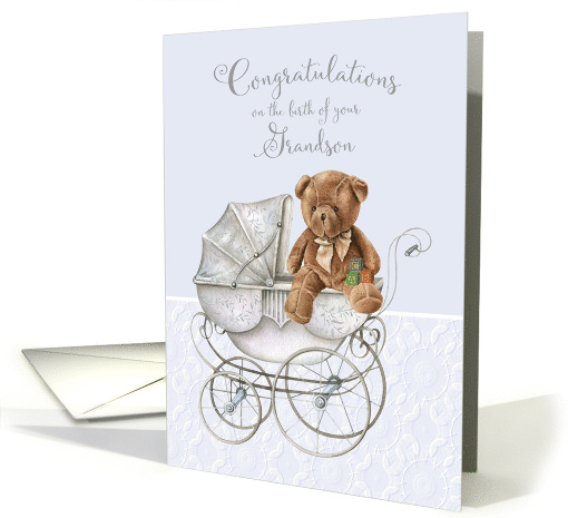 Congratulations Grandparents on the Birth of Grandson Teddy Bear card