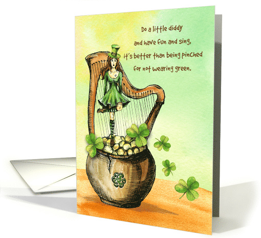 Happy St. Patrick's Day Dancing Irish Lass Pot of Gold... (1468372)