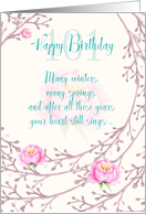 Happy 101st Birthday for Female Twigs and Flowers card