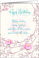 Happy 102nd Birthday for Female Twigs and Flowers card