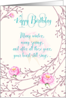 Happy 103rd Birthday for Female Twigs and Flowers card