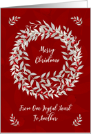 Merry Christmas Pomegranate Berries Wreath card