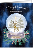 Custom Business Christmas Peace on Earth Snow Globe card