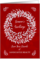 Season’s Greetings from Business Custom Business Name Wreath card