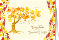 Thanksgiving for Grandma and Grandpa Give Thanks Autumn Tree card