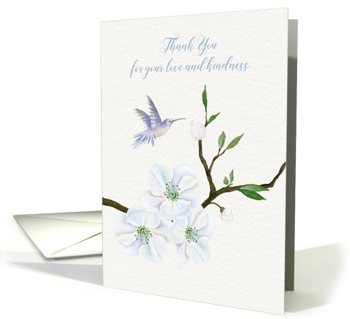 Sympathy Thank You Hummingbird with Magnolia Flowers card (1486942)
