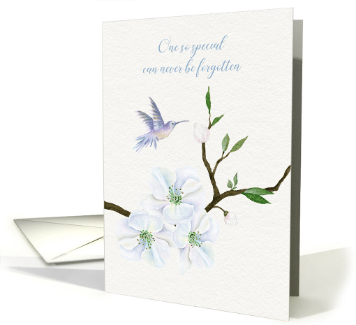 Sympathy Watercolor Hummingbird with Magnolia Flowers card (1486946)