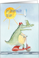 Happy Birthday for Boys Crocodile Riding a Scooter card