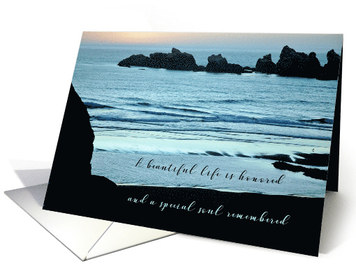 Sympathy Twilight Ocean Tide and Waves Sandy Beach card (1488634)