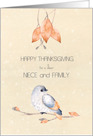 Happy Thanksgiving for Niece and Family Blessings Autumn Leaves card