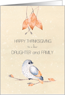 Happy Thanksgiving for Daughter and Family Blessings Autumn Leaves card