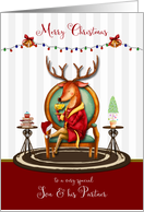 Christmas for Son and Partner The Buck Stops Here Reindeer card
