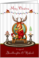 Christmas for Granddaughter and Husband The Buck Stops Here Reindeer card