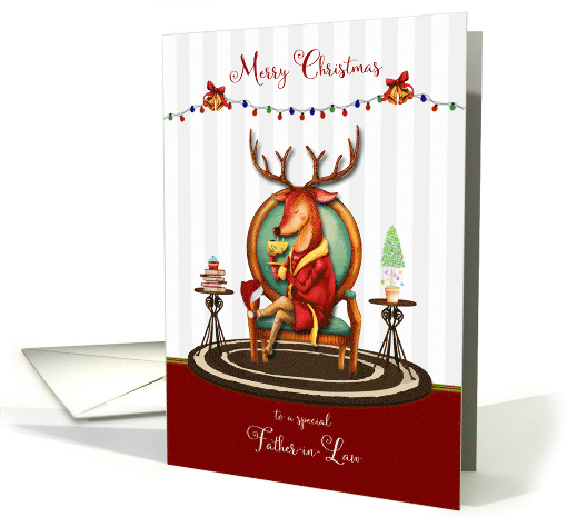 Christmas for Father in Law The Buck Stops Here Holiday Reindeer card