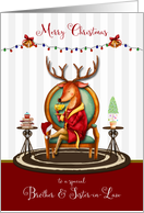 Christmas for Brother and Sister in Law The Buck Stops Here Reindeer card