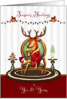 Season’s Greetings The Buck Stops Here Holiday Reindeer card