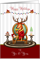 Happy Holidays The Buck Stops Here Christmas Reindeer card