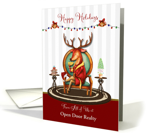 Business Custom Happy Holidays The Buck Stops Here card (1492840)