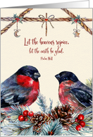 Let the Heavens Rejoice Let the Earth be Glad Bullfinches Scripture card