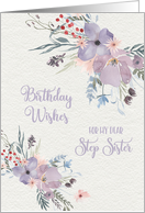 Step Sister Birthday with Wildflowers card