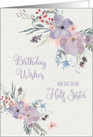 for Half Sister Happy Birthday with Wildflowers card