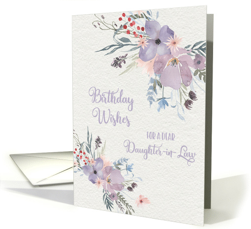 Happy Birthday Daughter in Law with Watercolor Wildflowers card