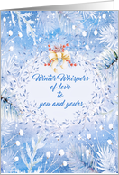 Christmas Winter Whispers of Love with Pine Cones Berries and Branches card