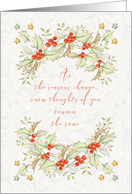 Christmas Holly and Berries and Stars card
