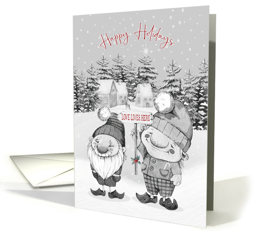 Happy Holidays Love Lives Here Fairy Gnomes card (1549448)