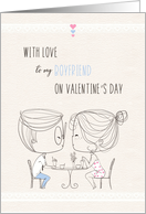 Valentine’s Day for Boyfriend with Love Cute Couple card