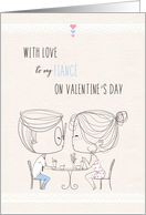 Valentine’s Day for Fiance with Love Cute Couple card