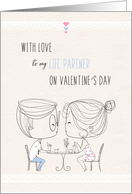 Valentine’s Day for Life Partner with Love Cute Couple card