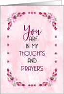 Thinking of You Religious Encouragement Pretty Pink Floral card