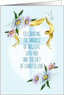Easter Miracle of New Life with Cross, Dove and Daisies card